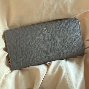 Celine Gray Taupe Leather Wallet